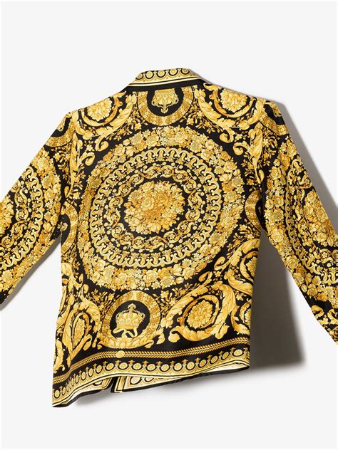 versace tropical shirt|versace buttercream silk shirt.